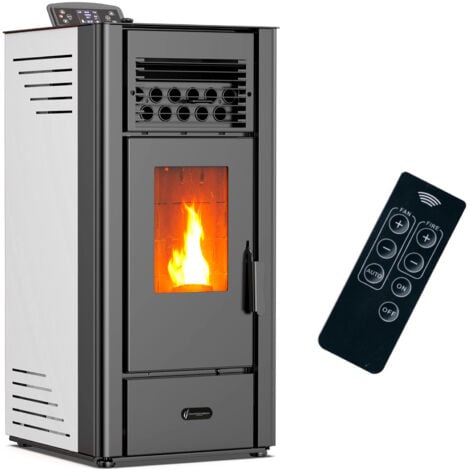 Poêle à granulés air Anita 10 kW Blanc Sannover + Kit Raccordement Fumisterie
