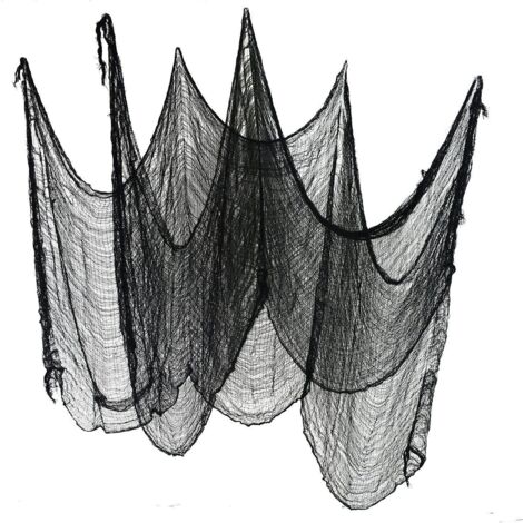 2Set Large Black Mesh Cloth 76 cm X 228 cm Halloween Party Decoration Accessory (1/5)