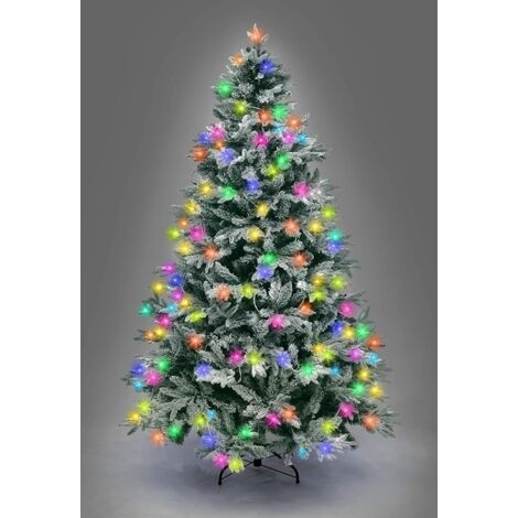 7Ft Pre-Lit Lapland Snow Covered Christmas Tree Multicolor LEDs (1/5)