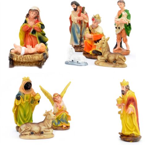 Christmas Nativity Scene Set 12pcs Xmas Decorations Movable Individual Figures
