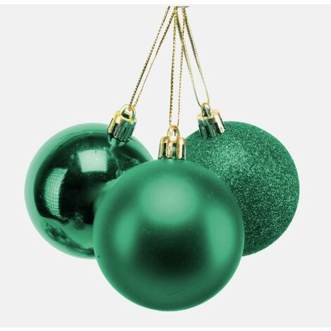 BAUBLES EMERALD GREEN 10CM 3PCS SET PVC (1/3)