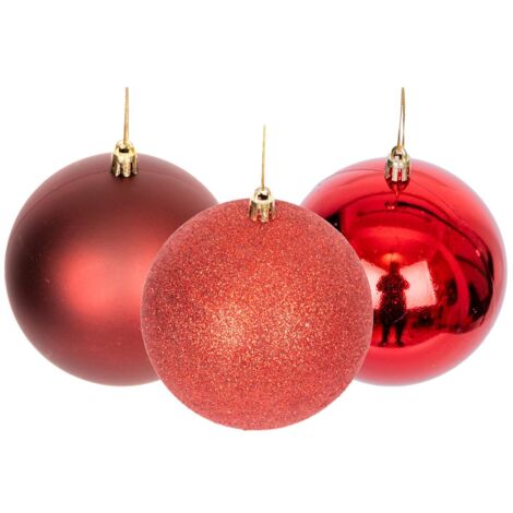 BAUBLES DARK RED 6CM-6PCS SET -PVC (1/4)