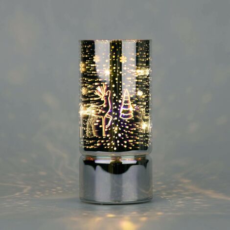 17cm Christmas Decorated Vase Led Irrid Glass Vase / Forest (1/3)