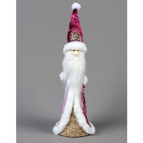 34cm Santa Burgundy / Gold - Christmas Figurine