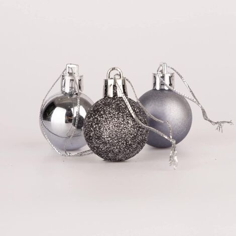 BAUBLES DARK GREY 3CM 24PCS SET PVC (1/5)