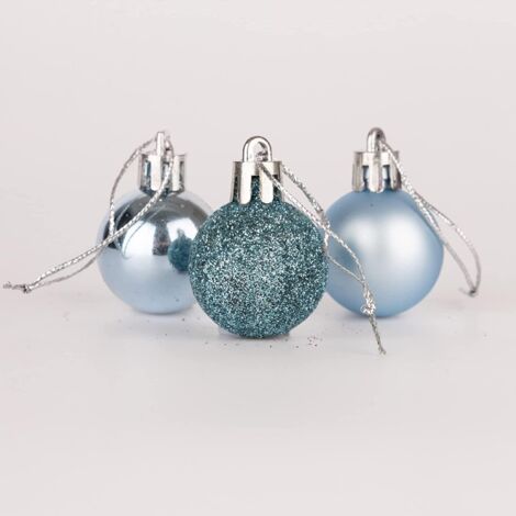BAUBLES LIGHT BLUE 3CM-12PCS SET -PVC (1/5)