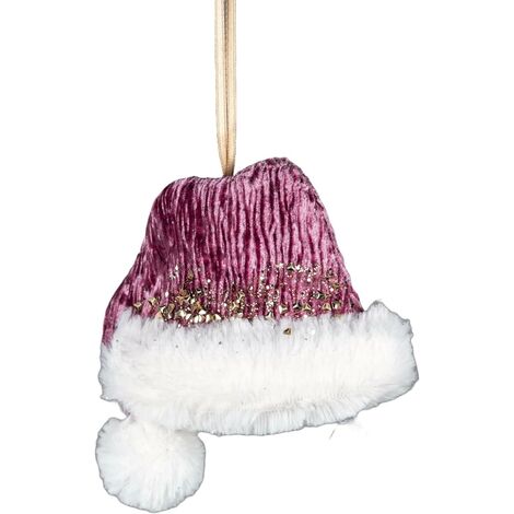 Pink Santa Hat 13x12cm - Christmas Hanging Decoration (1/3)