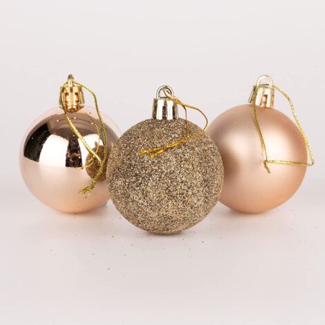 BAUBLES CHAMPAGNE 5CM-9PCS SET -PVC (1/5)