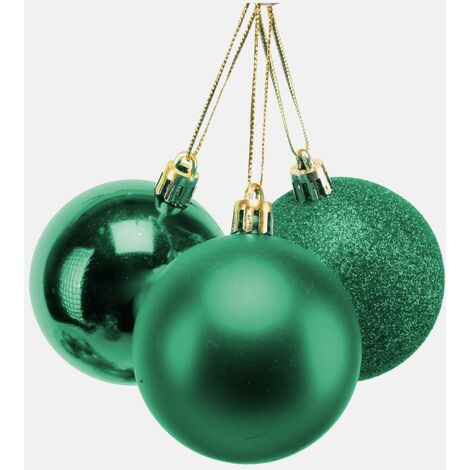 60mm/6Pcs Christmas Baubles Shatterproof Emerald Green,Tree Decorations (1/3)