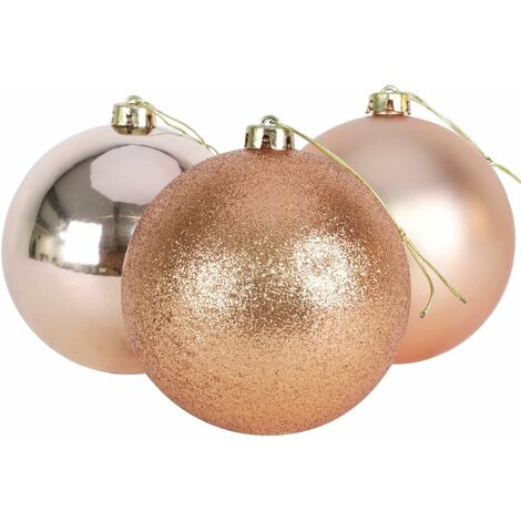 60mm/18Pcs Christmas Baubles Shatterproof Rose Gold,Tree Decorations (1/3)