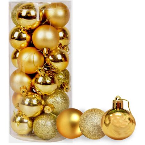 BAUBLES DEEP GOLD 3CM 12PCS SET PVC (1/5)