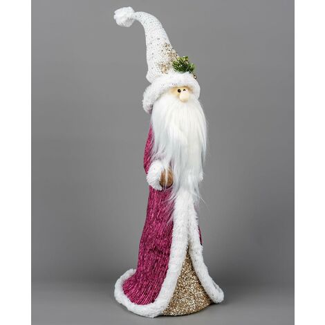 76cm Santa Burgundy / Gold - Christmas Figurine