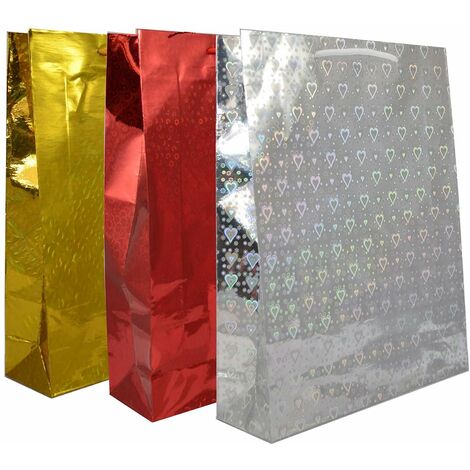 SHATCHI Bulk Buy Wholesale 100pcs Assorted Colours Holographic Gifts Medium Size Christmas Birthday Present