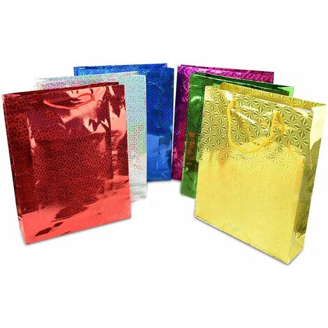 SHATCHI Bulk Buy Wholesale 12pcs Assorted Colours Holographic Gifts Large Size Christmas Birthday Present