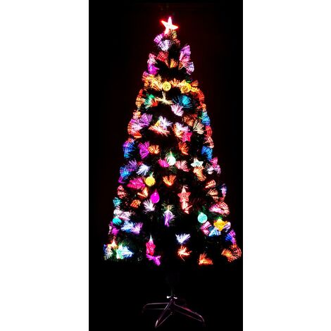 5Ft/150cm Pastel Stars and Baubles Fibre Optic Christmas Tree LED Pre-Lit (1/4)