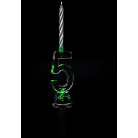 Shatchi Birthday Candle Number 5 Flashing Colour Changing with 4 Candle Cake Decoration (1/5)