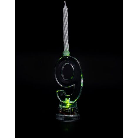 Shatchi Birthday Candle Number 9 Flashing Colour Changing with 4 Candle Cake Decoration (1/5)