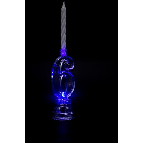 Shatchi Birthday Candle Number 6 Flashing Colour Changing with 4 Candle Cake Decoration (1/5)