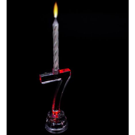 Shatchi Birthday Candle Number 7 Flashing Colour Changing with 4 Candle Cake Decoration (1/5)