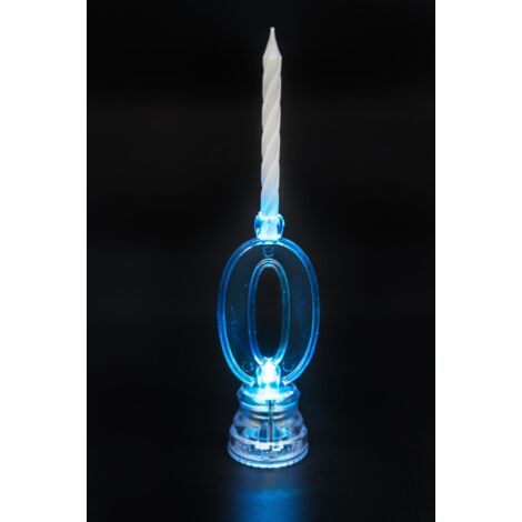 Shatchi Birthday Candle Number 0 Flashing Colour Changing with 4 Candle Cake Decoration (1/5)