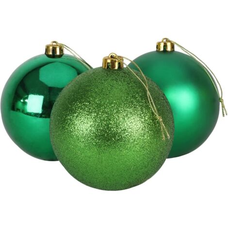 10cm/6Pcs Christmas Baubles Shatterproof Dark Green,Tree Decorations (1/3)