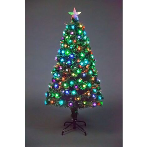 5Ft/150cm Diamonds Fibre Optic Christmas Tree LED Pre-Lit (1/4)