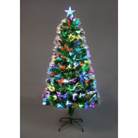 6Ft/180cm Flowers Fibre Optic Christmas Tree LED Pre-Lit (1/5)