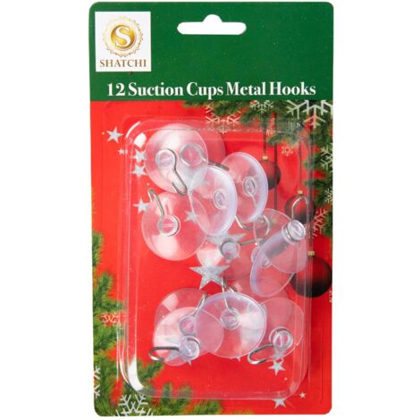 12Pcs Suction Cups Metal Hooks 3.3cm - Heavy-Duty for Various Uses (1/2)
