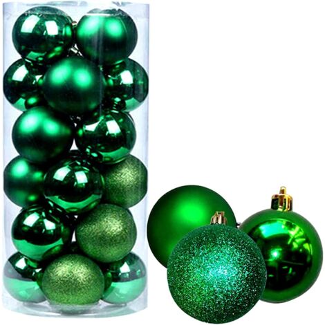 60mm/18Pcs Christmas Baubles Shatterproof Dark Green,Tree Decorations (1/3)