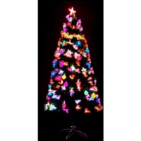 4Ft/120cm Pastel Stars and Baubles Fibre Optic Christmas Tree LED Pre-Lit (1/4)