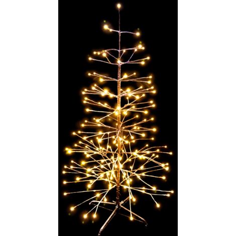 7 Feet Pre-Lit LED Light Brown Snow Christmas Decoration Festive Twig Tree 210cm (1/5)
