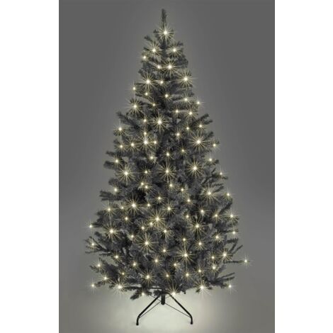 7Ft Pre-Lit Alaskan Pine Christmas Tree Black Warm White LEDs (1/4)