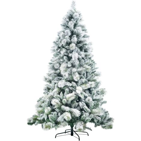 7FT Frosted Snowy Boulder Pine Helsinki Fir Green Tips Bushy Artificial Plain Christmas Tre (1/5)