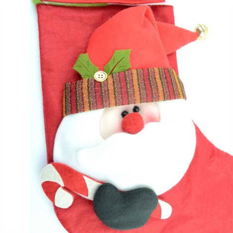 Personalised Luxury 3D Stocking Santa Face and bell with Photo Pocket (1/5)