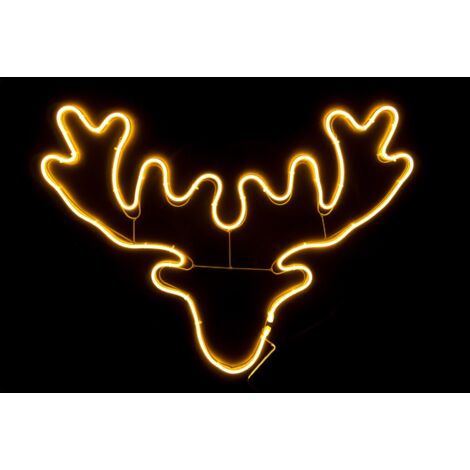 Stag Head Rope Light Silhouette-warm white 46 x 65cm (1/5)