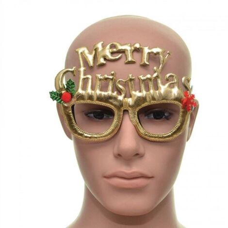 Gold Merry Christmas Glasses One Size Specs Fancy Xmas Dress