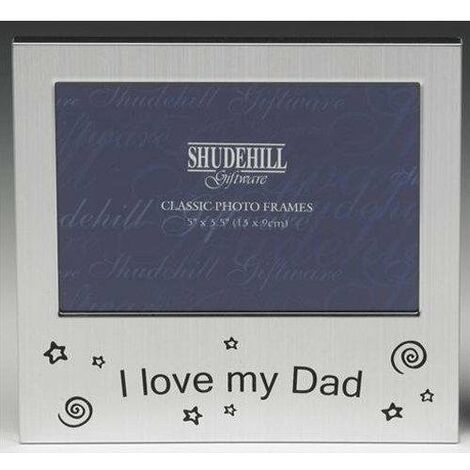 Shatchi Shudehill Giftware Photo Frame for Fathers Day, aluminium, Silver, 14cm x 13.5cm (1/2)