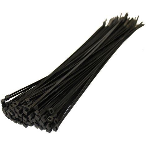 300 Pcs 300mm x 4.8mm Strong Black Nylon Plastic Cable Ties Zip Tie Wraps organizer (1/3)