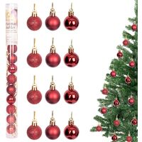 BAUBLES DARK RED 3CM 24PCS SET PVC