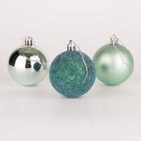 60mm/18Pcs Christmas Baubles Shatterproof Turquoise,Tree Decorations
