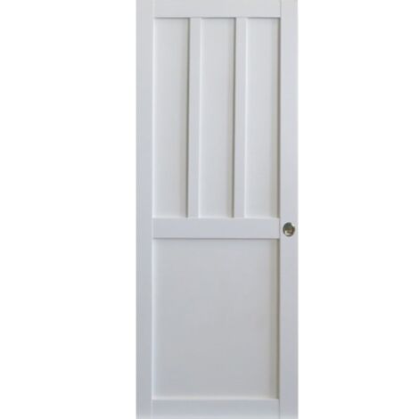 Porte Coulissante Atelier Blanc 2 Panneaux H204 X L73 Et 2 Coquilles (1/3)