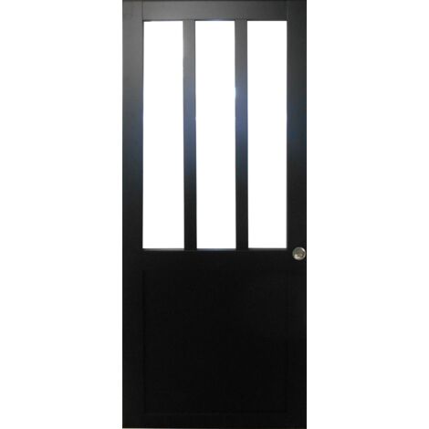 Porte Coulissante Atelier Noir H204 X L63 Et 2 Coquilles (1/3)