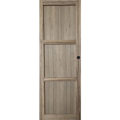 Porte Coulissante Frake 3 Panneaux H204 X L83 Et 2 Coquilles Noir (1/3)