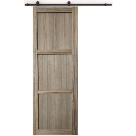 Porte Coulissante Frake 3 Panneaux  H204 X L83 + Rail A Roulette (1/5)