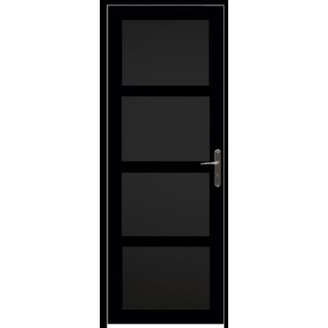 Bloc Porte Telia noir 4 panneaux H204 x L73 Poussant Gauche Cotes Tableau