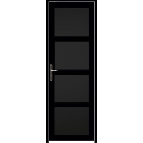 Bloc Porte Telia noir 4 panneaux H204 x L83 Poussant Droite Cotes Tableau