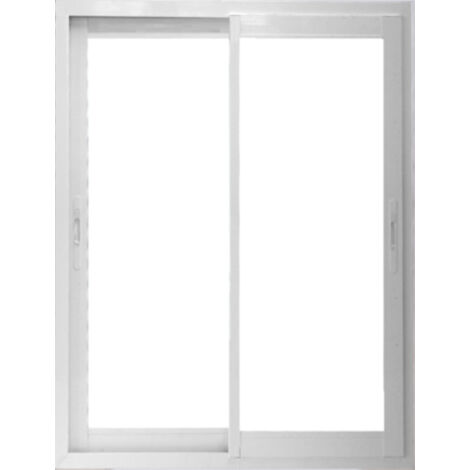 Gd Menuiseries – Fenêtre coulissante aluminium 105 x 100 cm – 2 vantaux – Double vitrage isolant 4/16/4 – Finition blanc RAL 9010
