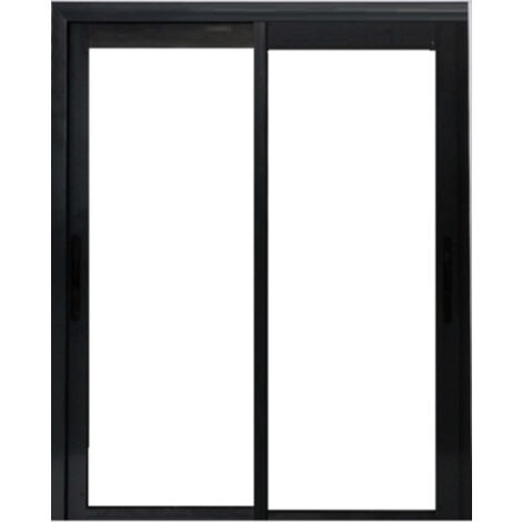 Gd Menuiseries – Fenêtre coulissante aluminium 115 x 100 cm – 2 vantaux – Double vitrage isolant 4/16/4 – Finition gris RAL 7016