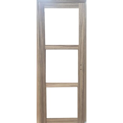 Bloc Porte Bois Frake Vitrage Transparent H204 X L73 Cm Côte Tableau P.gauche Gd Menuiseries (1/5)