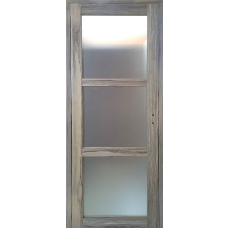 Bloc Porte Bois Frake Vitrée H204 X L83 Cm Côte Tableau P.gauche Gd Menuiseries (1/5)